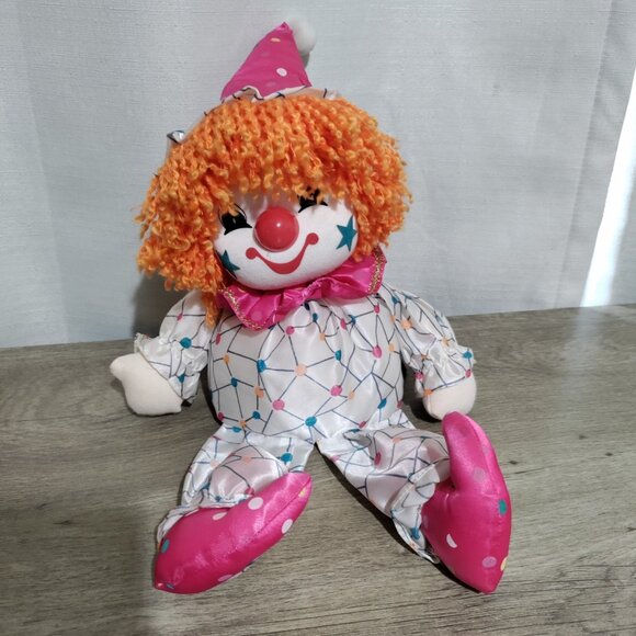 Vintage Breden Wind Up Musical Clown Doll Head Moves Plays Little Drummer Boy - Picture 1 of 9